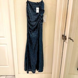 Windsor Teal Sequin Maxi Mermaid Skirt -Size XS- NWT